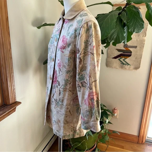 NWOT Lauren Ralph Lauren Floral Chore Coat / Barn Jacket, Size Medium - Picture 8 of 14